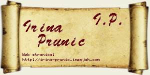 Irina Prunić vizit kartica